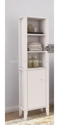 2018 new design bathroom furniture modern bath cabinet with 3 shelves and 1door in white UV lacquering