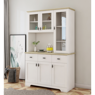 home furniture classical cupboard storage cabinet with glass door with wood frame